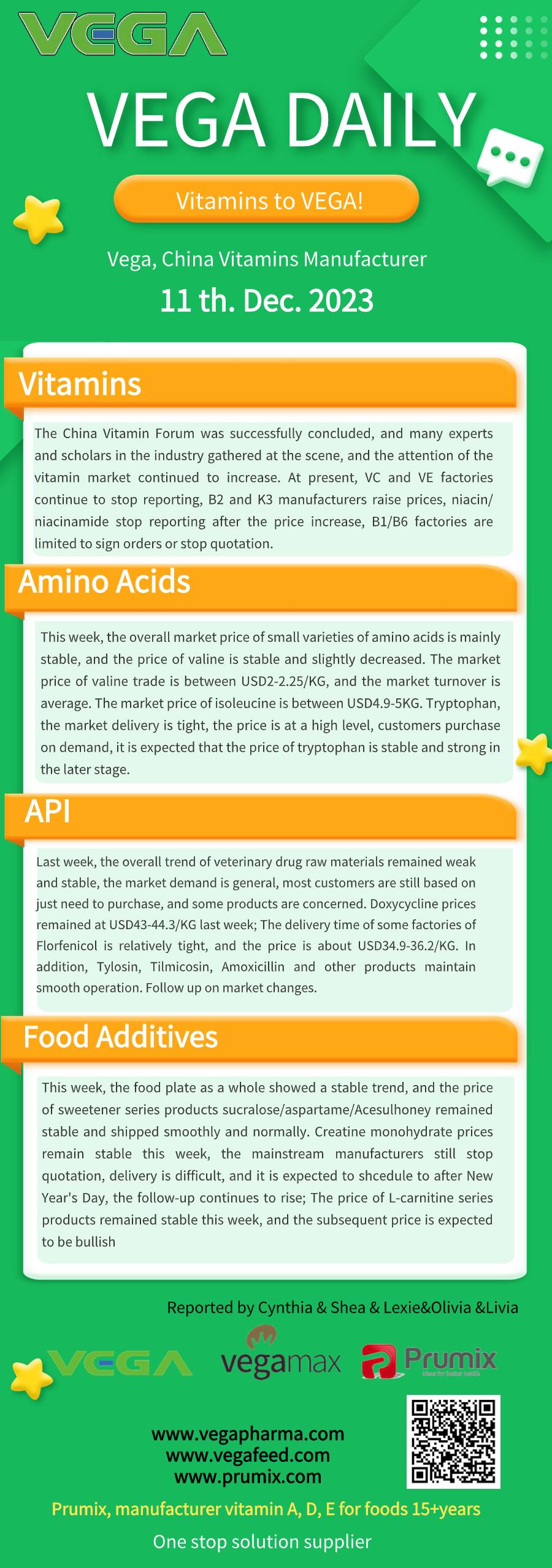 Vega Daily Dated on Dec 11th 2023 Vitamin Amino Acid APl Food Additives.jpg
